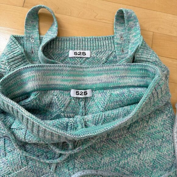 525 America Lattice Cable Knit Cami and Shorts Set in Cyan Multi S NWOT - Picture 11 of 11